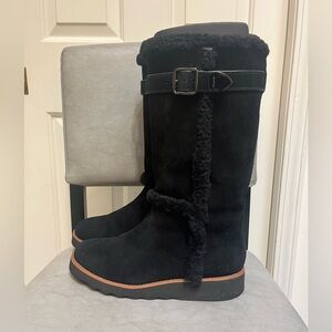 Coach Belmont Women's Black Suede and Shearling Boots US 9.5 / EUR 39.5 VGUC